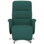 Sillón reclinable con reposapiés tela verde oscuro