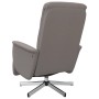 Sillón reclinable con reposapiés tela gris taupe