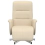 Sillón reclinable con reposapiés tela color crema