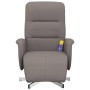Sillón reclinable de masaje con reposapiés tela gris taupe