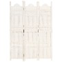 Biombo 3 paneles tallado a mano madera mango blanco 120x165 cm