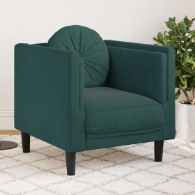 Sillón con cojín terciopelo verde oscuro Sillón con cojín terciopelo verde oscuro