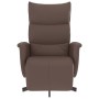 Sillón reclinable con reposapiés cuero sintético marrón