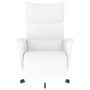 Sillón reclinable con reposapiés cuero sintético blanco