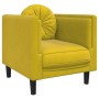 Sillón con cojín terciopelo amarillo