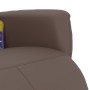 Sillón reclinable masaje con reposapiés cuero sintético marrón