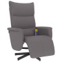 Sillón reclinable de masaje con reposapiés cuero sintético gris