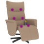 Sillón reclinable masaje reposapiés cuero sintético capuchino