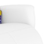 Sillón reclinable masaje con reposapiés cuero sintético blanco