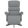 Sillón reclinable con reposapiés tela gris claro