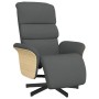 Sillón reclinable con reposapiés tela gris oscuro