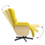 Sillón reclinable con reposapiés tela amarillo claro