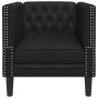 Sillón Chesterfield de cuero artificial negro
