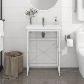 Weiße Waschbeckenstruktur aus Eisen, 59 x 38 x 83 cm von vidaXL, Badezimmerwaschtische - Ref: Foro24-338497, Preis: 56,28 €, ...