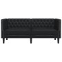Sofá Chesterfield de 2 plazas cuero artificial negro