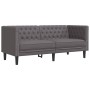 Sofá Chesterfield de 2 plazas cuero artificial gris