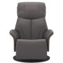 Sillón reclinable con reposapiés cuero sintético gris