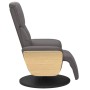 Sillón reclinable con reposapiés cuero sintético gris