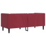 Sofá Chesterfield de 2 plazas cuero artificial rojo tinto