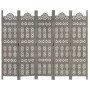 Biombo 5 paneles tallado a mano madera de mango gris 200x165 cm