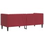 Sofá Chesterfield de 3 plazas cuero artificial rojo tinto