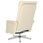 Sillón reclinable con reposapiés cuero sintético color crema
