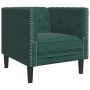 Sillón Chesterfield de terciopelo verde oscuro