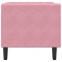 Sillón Chesterfield de terciopelo rosa