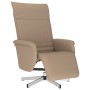 Sillón reclinable con reposapiés cuero sintético capuchino