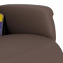 Sillón reclinable masaje con reposapiés cuero sintético marrón