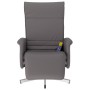Sillón reclinable de masaje con reposapiés cuero sintético gris