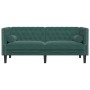 Sofá Chesterfield 2 plazas con cojines terciopelo verde oscuro
