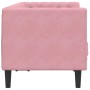 Sofá Chesterfield 2 plazas con cojines terciopelo rosa