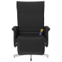 Sillón reclinable masaje con reposapiés cuero sintético negro