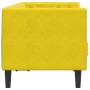 Sofá Chesterfield 2 plazas con cojines terciopelo amarillo