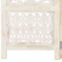 Biombo 5 paneles tallado a mano madera mango blanco 200x165 cm