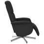 Sillón reclinable con reposapiés tela negra