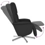 Sillón reclinable con reposapiés tela negra