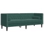 Sofá Chesterfield 3 plazas con cojines terciopelo verde oscuro