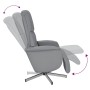 Sillón reclinable de masaje con reposapiés tela gris claro