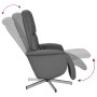 Sillón reclinable de masaje con reposapiés tela gris oscuro