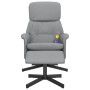 Sillón reclinable de masaje con reposapiés tela gris claro