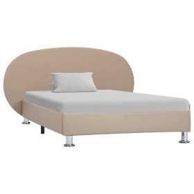 Estructura cama sin colchón cuero sintético capuchino 100x200cm en Camas y somieres | Comprar online en Foro24