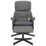 Sillón reclinable de masaje con reposapiés tela gris oscuro