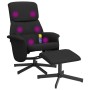 Sillón reclinable de masaje con reposapiés tela negro