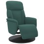 Sillón reclinable con reposapiés terciopelo verde oscuro
