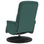Sillón reclinable con reposapiés terciopelo verde oscuro