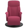 Sillón reclinable con reposapiés terciopelo rojo tinto
