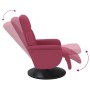 Sillón reclinable con reposapiés terciopelo rojo tinto