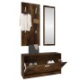 Set mueble zapatero 3 en 1 madera contrachapada roble ahumado